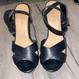 Black platform heels